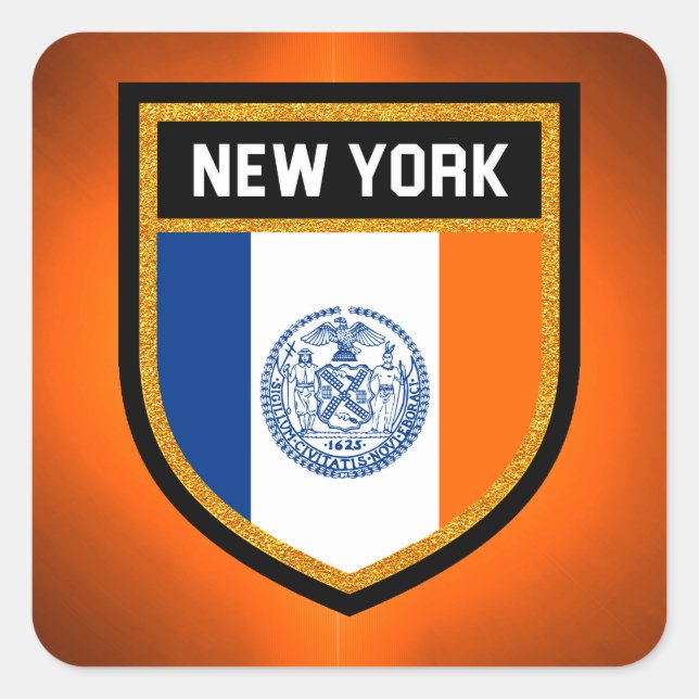 New York City Flag Square Sticker (Front)