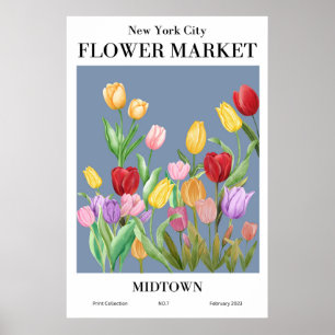 New York City Flower Market Midtown Poster