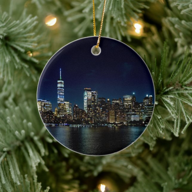 New York City Freedom Tower Skyline Ceramic Tree Decoration (Tree)