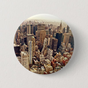 New York City From Above 6 Cm Round Badge