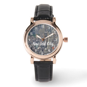 New York City from Above Customize Text Watch