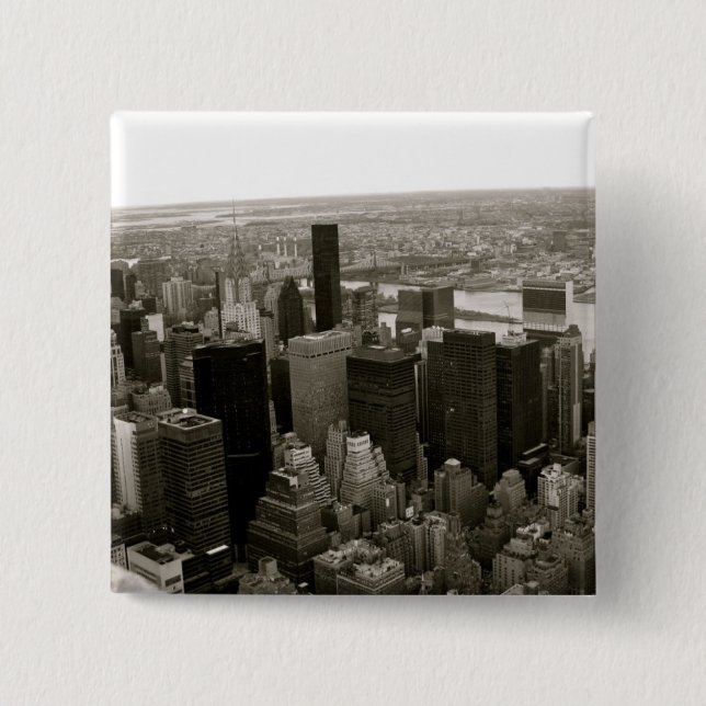 New York City from the Empire State Building 15 Cm Square Badge (Front)
