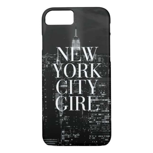 New York City Girl Black White iPhone 7 Case (Back)