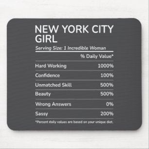 New York City Girl Funny New York Hometown _1 Mouse Mat