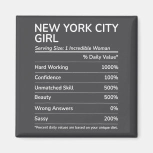 New York City Girl Funny New York Hometown Magnet
