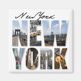 New York City Graphical Tourism Montage Magnet