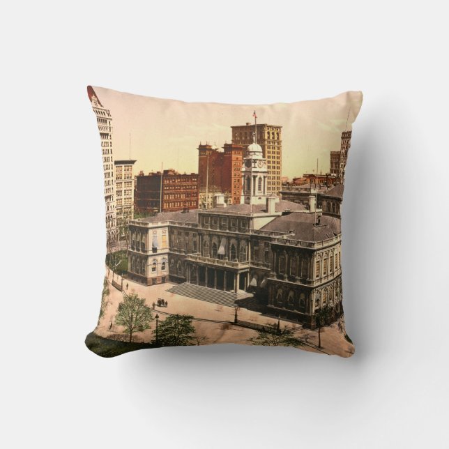 New York City Hall 1900 Cushion (Front)