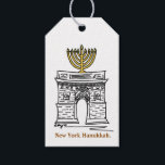 New York City Hanukkah Chanukah NYC Menorah Gift Tags<br><div class="desc">Gift tags feature an original marker illustration of a New York City landmark, the Washington Square Arch, "dressed up" for Hanukkah with a menorah on top! This NYC illustration is also available on other products. Don't see what you're looking for? Need help with customisation? Contact Rebecca to have something designed...</div>