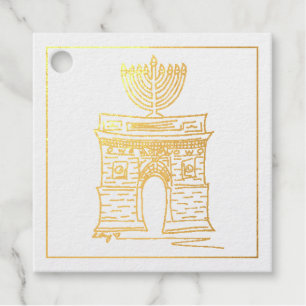 New York City Hanukkah Menorah Washington Square Favour Tags