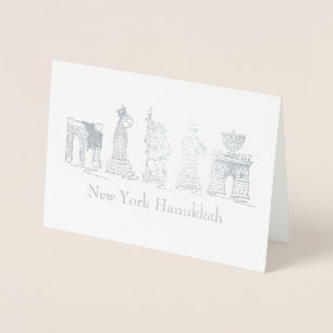 New York City Hanukkah NYC Jewish Holiday Chanukah Foil Card
