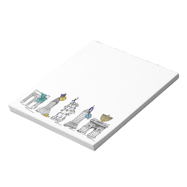 New York City Hanukkah NYC Jewish Holiday Chanukah Notepad (Rotated)
