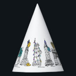 New York City Hanukkah NYC Jewish Holiday Chanukah Party Hat<br><div class="desc">Features an original pen-and-ink illustration of classic New York City landmarks and icons, "dressed up" for the Hanukkah holiday season. Great for anyone who lives in or loves NYC! Don't see what you're looking for? Need help with customisation? Click "rebeccaheartsny" (upper right corner) then "contact this designer" to have something...</div>