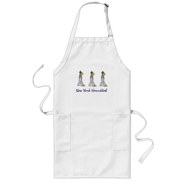 New York City Hanukkah NYC Jewish Holiday Gelt Long Apron (Front)