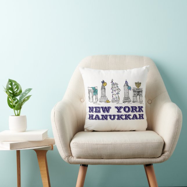 New York City Hanukkah NYC Landmarks Chanukah Cushion (Chair)