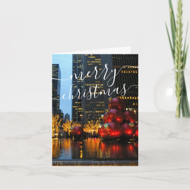 New York City Holiday Lights Merry Christmas Card (Front)