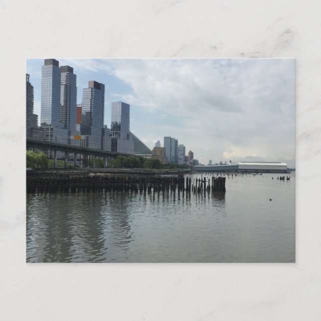 New York City Hudson River Reflection NYC Photo Postcard (Front)