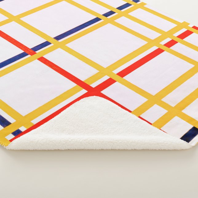 New York City I | Piet Mondrian | Sherpa Blanket (3/4)