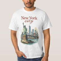 New York City – Iconic Statue & Skyline T-Shirt