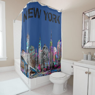 New York City in graffiti Shower Curtain
