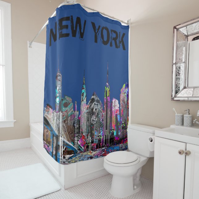 New York City in graffiti Shower Curtain (In Situ)