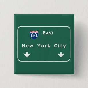 New York City Interstate Highway Freeway Road Sig 15 Cm Square Badge