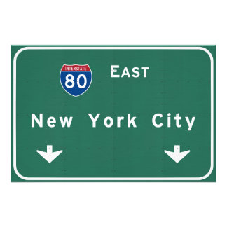 New York City Interstate Highway Freeway Road Sign