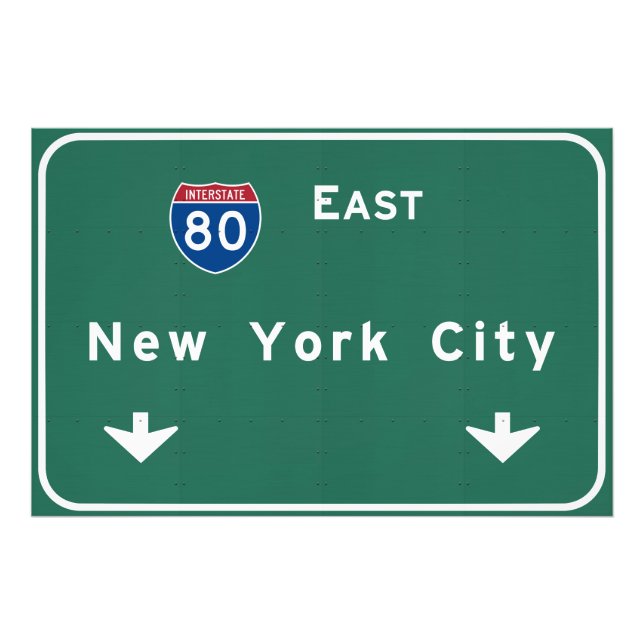 New York City Interstate Highway Freeway Road Sign (Front)