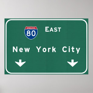 New York City Interstate Highway Freeway Road Sign