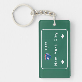 New York City Interstate Highway Freeway Road Sign Key Ring