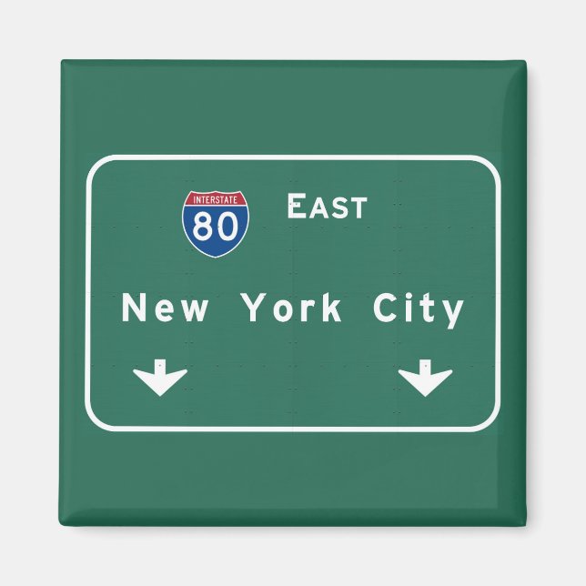 New York City Interstate Highway Freeway Road Sign Magnet (Front)