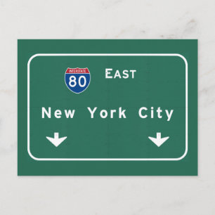 New York City Interstate Highway Freeway Road Sign Postcard