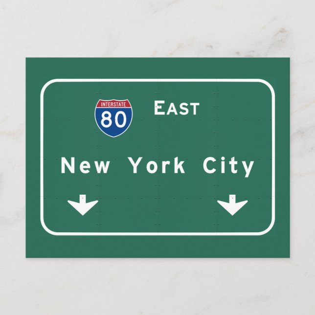New York City Interstate Highway Freeway Road Sign Postcard (Front)