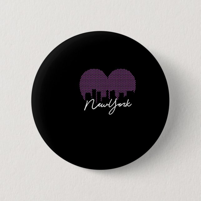 New York City Is My Valentine  6 Cm Round Badge (Front)