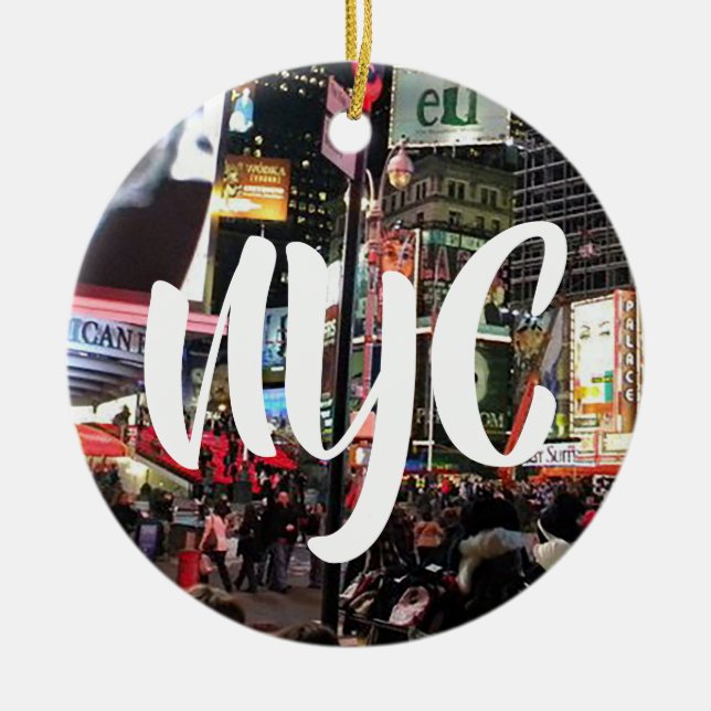 New York City Keepsake Souvenir Christmas Ceramic Tree Decoration (Front)