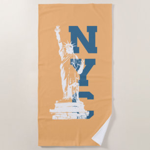 New York City Liberty Statue Design Beach Towel