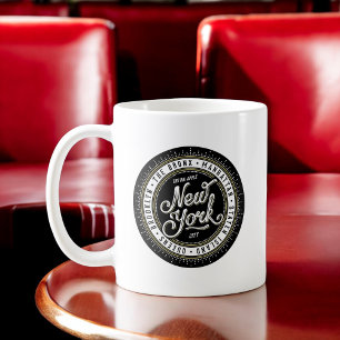 New York City Logo on Black Coffee Mug