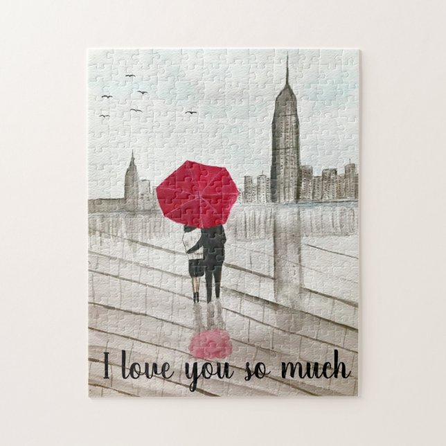 New York City Love couple Manhattan cityscape  Jigsaw Puzzle (Vertical)