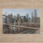 New York City Lower Manhattan Skyline Jigsaw Puzzle<br><div class="desc">A challenging,  20 x 30 inch jigsaw puzzle that features a scenic photo image of the Lower Manhattan,  New York City skyline as viewed from the Brooklyn Bridge. Puzzle has over 1000 pieces. Fun for the whole family!</div>