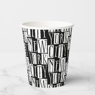 New York City Manhattan Black and White Deco Chic Paper Cups