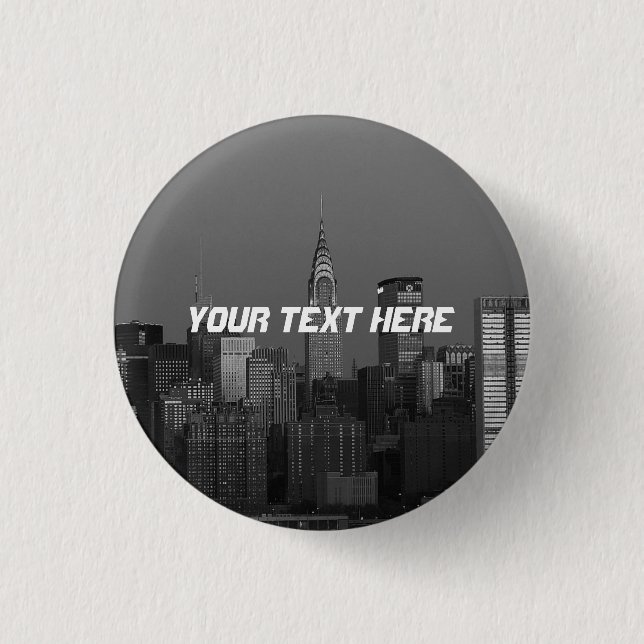 New York City Manhattan Empire State Building 3 Cm Round Badge (Front)