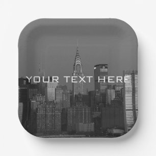 New York City Manhattan Empire State Building Pape Paper Plate