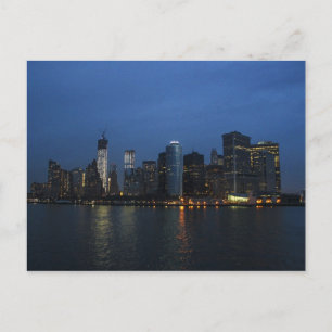 New York City Manhattan Night Skyline Postcard