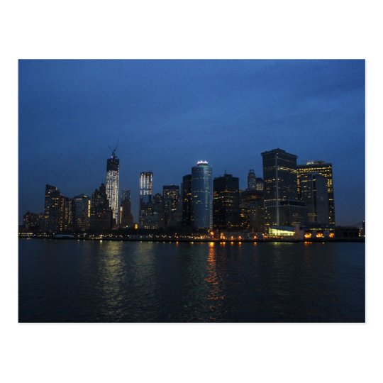 New York City Manhattan Night Skyline Postcard