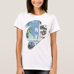 New York City Manhattan Nyc Liberty Statue Modern T-Shirt