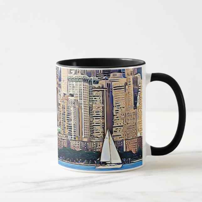 New  York City Manhattan Sailboat Coffee Mug (Right)