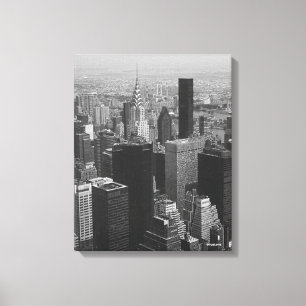 New York City, Manhattan Skyline B/W Photography Canvas Print