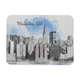 New York City Manhattan Skyline Magnet