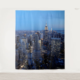 New York City Manhattan Skyline Mural   Wall Tapestry