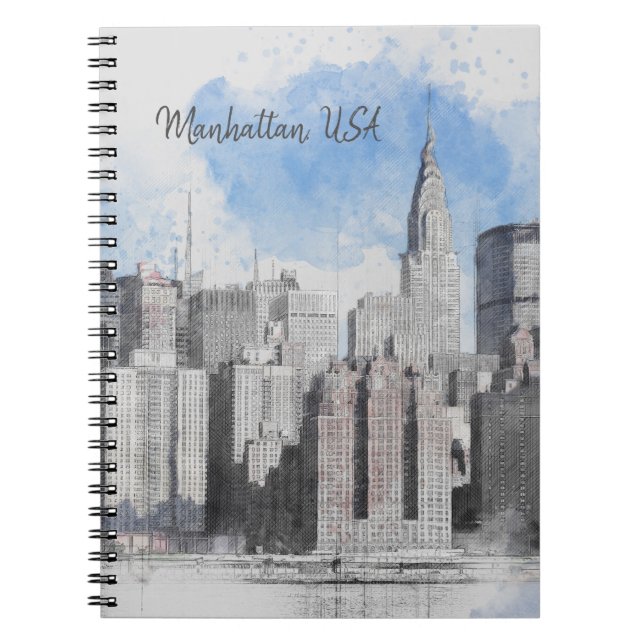 New York City Manhattan Skyline Notebook (Front)