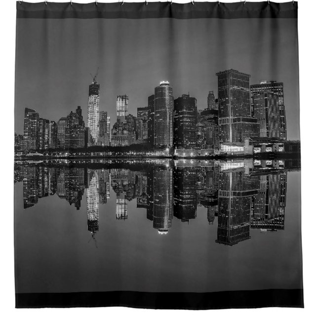 New York City Manhattan Skyline Shower Curtain (Front)